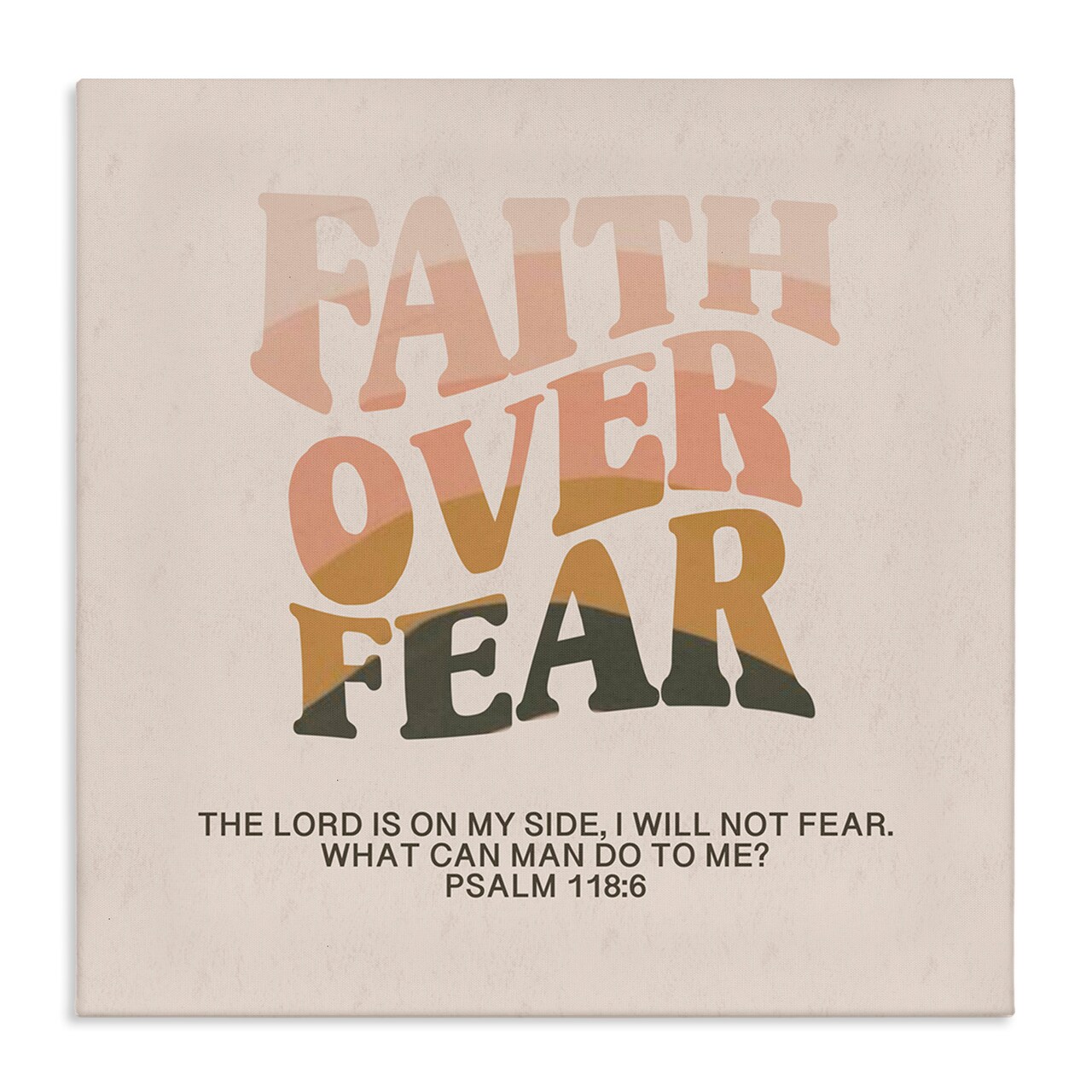 Stupell Industries Retro Faith Over Fear Canvas Wall Art Design by Amylee Weeks